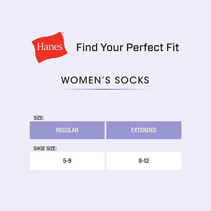 Hanes Women's Value, No Show Soft Moisture-Wicking Socks, Available in 10 and 14-Packs, Black-14, 5-9 (Pack of 14)