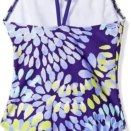 Kanu Surf Girls' Daisy Beach Sport 1-Piece Swimsuit, Daisy Purple, 14