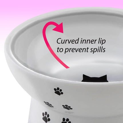 Necoichi Raised Cat Food and Water Bowl Set (Cat)