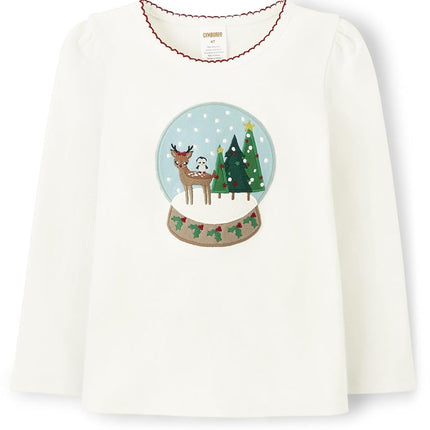 Camisetas de manga larga con gráficos bordados de otoño y fiestas para niñas y bebés de Gymboree, cabina telefónica, 3T