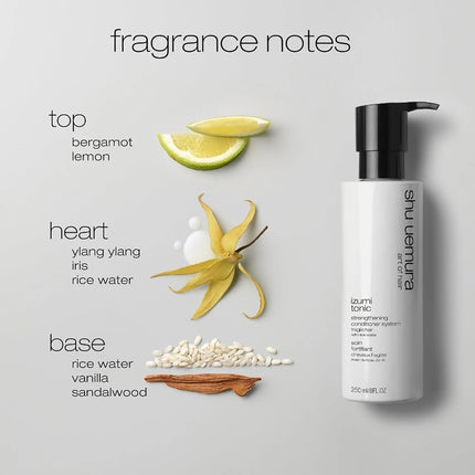 Shu Uemura, Strengthening Conditioner Izumi Tonic, All Hair Types, Enriched with Rice Water, Shine & Thickness, 250 ml