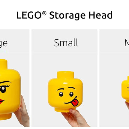 LEGO STORAGE HEAD (LARGE) - PUMPKIN - Polypropylene Storage Box with Lid for Kids' Toy Storage, Stackable Organizer, and Fun Storage Solution for LEGO Enthusiasts and Beyond