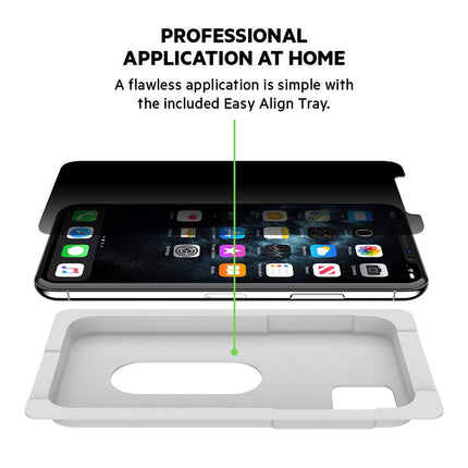 Belkin SCREENFORCE Protector de Pantalla de Vidrio Templado con Privacidad para iPhone Xs Max, iPhone 11 Pro Max, OVA005zz