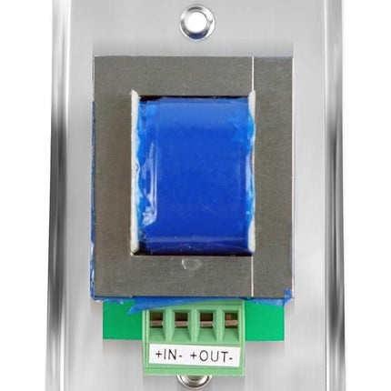 Rockville VOL70100 100W Wall Volume Controller 70V/100V, Stainless Steel Frame, Precise 12-Step Control, Easy Euro-Block Install, for Commercial Audio Systems
