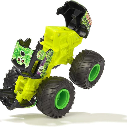 Monster Jam Grave Digger Smash&Bash Die-Cast Monster Truck-Real Action Crash Reset Vehicle, 1:64 Scale, Series 01