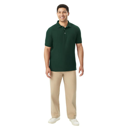 French Toast Boys' Short Sleeve Pique Polo Uniform Shirt (Standard & Husky), Hunter Green, Small