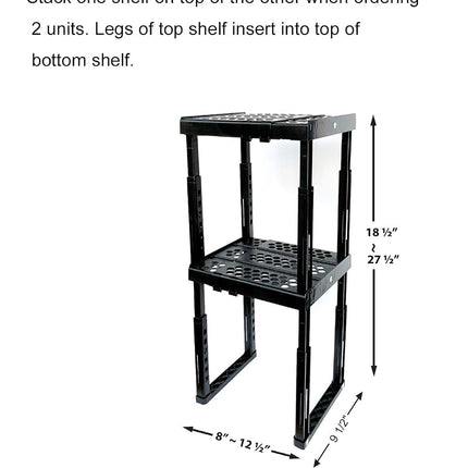 Locker Organizer Shelf， Adjustable Width and Height, Ideal Locker for School, Office, and Gym Lockers (Black)