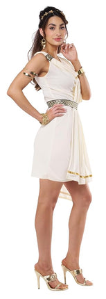 California Costumes 1151 Women's Deluxe Classic Toga Greek/Roman Adult-Sized Costume, Solid, Ivory, Small(6-8)