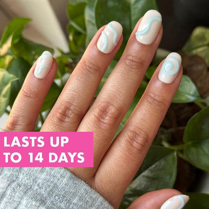 Olive & June Maximalist Instant Mani Press-On Nails (Glue) | 42 Fake Nails, 21 Sizes | Non-Toxic, Long-Lasting Big, Bold Gorgeous Realistic Look | Salon-Quality at Home | Short, Round | Puffy Swirls