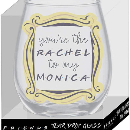 Silver Buffalo Friends You’re The Rachel to My Monica Stemless Wine Glass, 20 Ounces