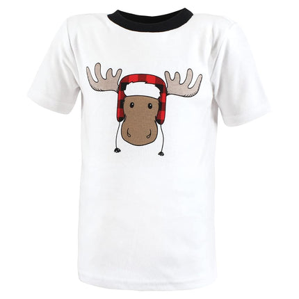 Camisetas de manga corta Hudson Baby unisex para bebé, pingüino alce de invierno, 6-12 meses