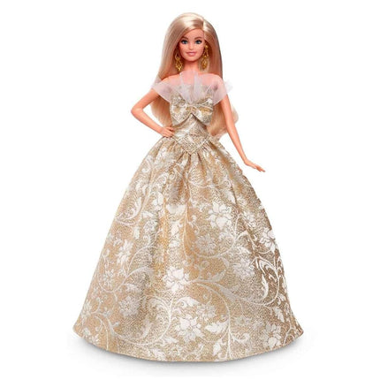 Barbie Holiday Barbie Blonde Signature Black Pretend Doll House Pretend Play 6 Years and Up Gold JBH95