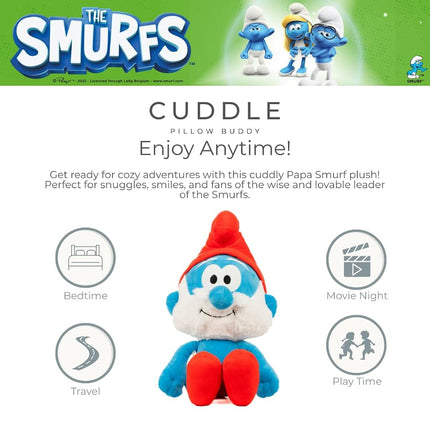 Franco The Smurfs Papa Smurf Bedding Super Soft Cozy Cuddle Pillow Buddy, (Officially Licensed Product)