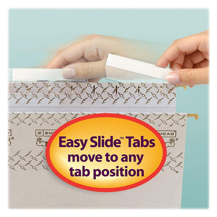 Smead TUFF Extra Capacity Box Bottom Hanging Folder, 2" Expansion, 1/3-Cut Easy Slide Tab, Legal Size, Steel Gray, 18 per Box (64340)