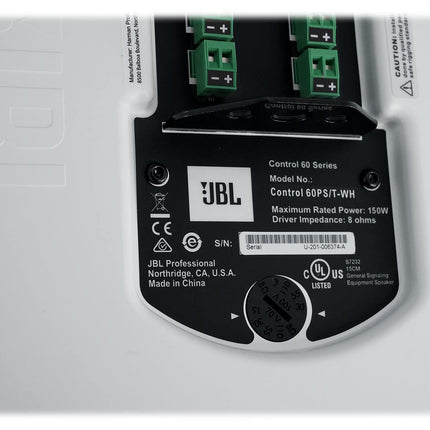 JBL Professional C60PS/T-WH Subwoofer Colgante Tipo Colgante con Crossover Pasivo, Blanco, Se Vende en Pareja