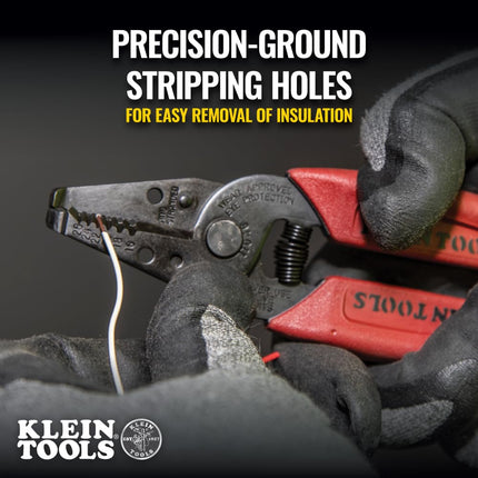 Klein Tools 11049 Wire Stripper/Cutter, Compact, Lightweight, Hardened Steel, Precision Ground, for Stranded Wires