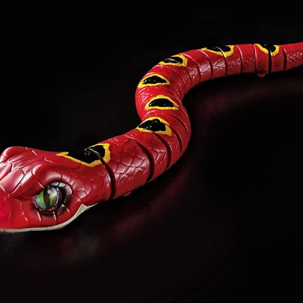 Robo Alive Robotic Snake Series 3 (Red) Light Up Toy, Battery-Powered, Realistic Movements, Toy Lizard