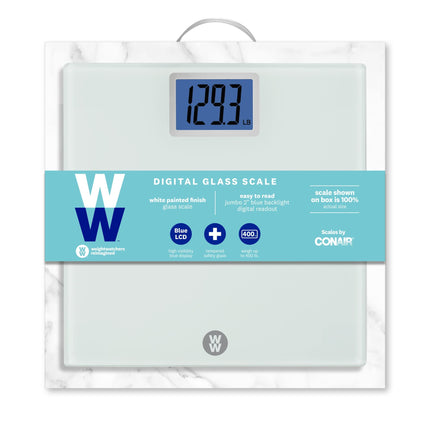 Báscula para pesar de Weight Watchers by Conair, báscula digital de baño en blanco