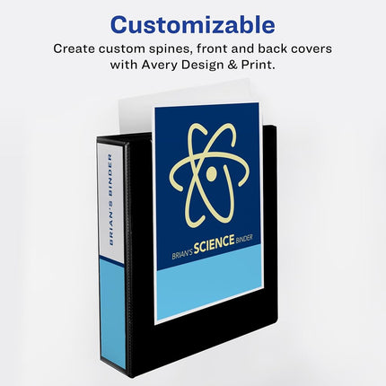 Avery Economy Showcase View 3 Ring Binder, 2 Inch Slant Rings, 1 White Binder (19701)