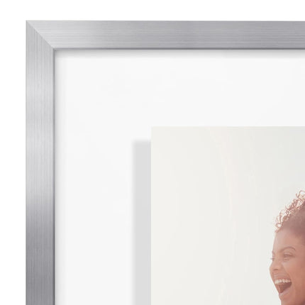 Americanflat Aluminum 11x14 Floating Picture Frame Set of 2 in Silver - Use as 11x14 Picture Frame or 8x10 Floating Frame - Photo Frame with Slim Metal Molding and Plexiglass with Hanging Hardware