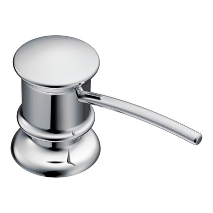 Distributeur de savon de cuisine Moen 3944, installation sur plan, avec bouteille rechargeable par le dessus de l'évier, chrome