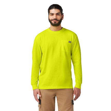 T-shirt à manches longues et col rond épais Dickies pour homme, jaune vif, XXXL