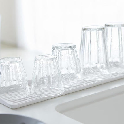 Yamazaki Home Sink Glass Plastic | Drainer Tray, One Size, White