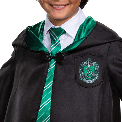 DISGUISE Harry Potter Slytherin Robe Deluxe Children's Costume Accessory, Black & Green, Kids Size Small (4-6)