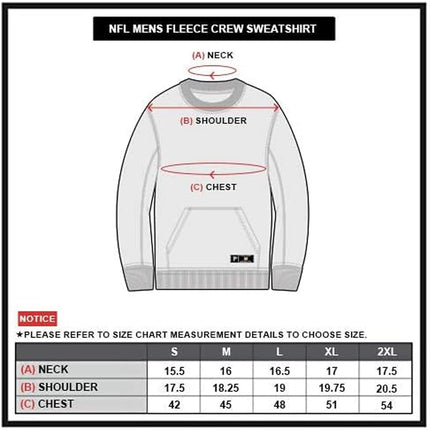 Ultra Game NFL Men's Super Soft Ultimate Crew Neck Sweatshirt