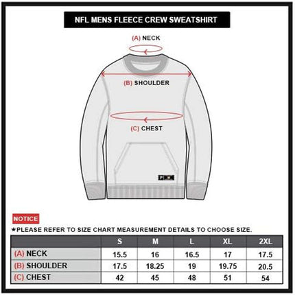 Ultra Game NFL Men's Super Soft Ultimate Crew Neck Sweatshirt