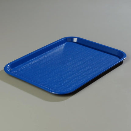 Carlisle FoodService Products Cafe Fast Food Cafeteria Tray with Patterned Surface for Cafeterias, Fast Food, and Dining Room, Plastic, 16.31 x 12.06 x 0.7 Inches, Blue, (Pack of 24)