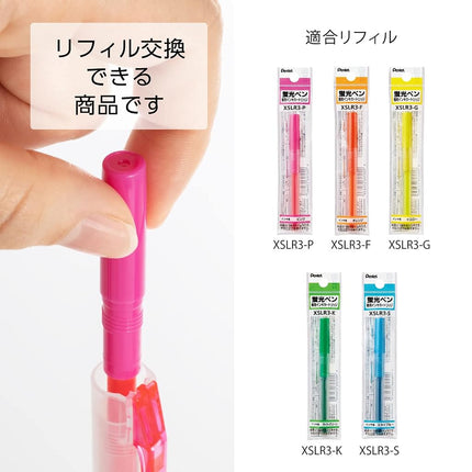 Pentel Knock Highlighter, Handy Line, 5 Color Set (SXNS15-5)