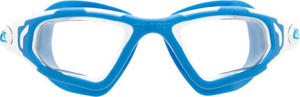 CRESSI Vortex Swimming Goggles - Anti-Fog Scratch-Resistant Swim Goggles - Flexible Nose Bridge for Adult Use - Watertight Seal for Open Water Swimming - Blue Clear Lens