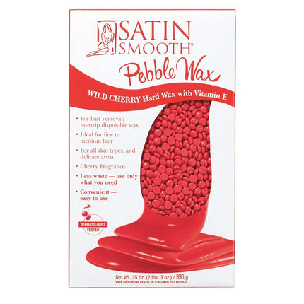 Cera Satin Smooth Wild Cherry Pebble con vitamina E para mujeres 35 oz