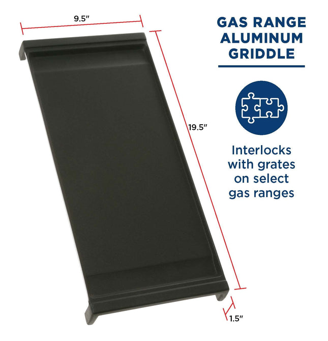GE Appliances WB31X49806 Cast Iron Griddle, PFAS-Free, Pre-Seasoned, Heavy-Duty Nonstick, Fits Center Oval Burner on Select GE Appliances Gas Ranges, Even Heat, Easy Cleanup