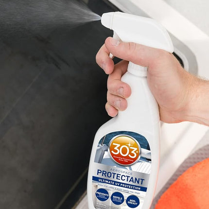 303® Marine Aerospace UV Protectant Spray for Vinyl, Plastic, Rubber, Fiberglass, Leather & More – Dust and Dirt Repellant - Non-Toxic, Matte Finish, (30340M) 473ml