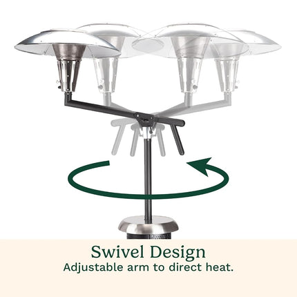 Cuisinart COH-400 Perfect Position Overhead Propane Patio Heater, Extra Large 33" Heat Shield