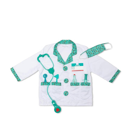 Melissa & Doug Kids Doctor Costume Role Play Toys | Fancy Dress for Toddlers & Kids | Doctor Costumes for Pretend Play, Age 3-6