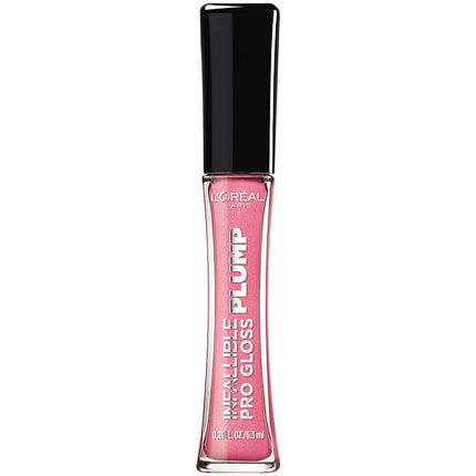 L'Oreal Paris Infallible Pro Gloss Plump Lip Gloss with Hyaluronic Acid, Long Lasting Plumping Shine, Lips Look Instantly Fuller and More Plump, Gleam, 0.21 fl. oz