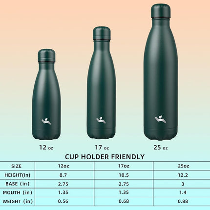 Konokyo Insulated Water Bottles,17oz Double Wall Stainless Steel Vacumm Metal Flask for Sports Travel,Army Green
