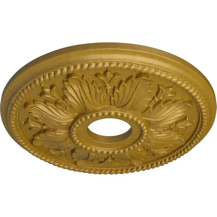 18 1/8"OD x 3 1/2"ID x 2 3/4"P Edinburgh Ceiling Medallion (Fits Canopies up to 5 1/8"), Hand-Painted Pharaohs Gold