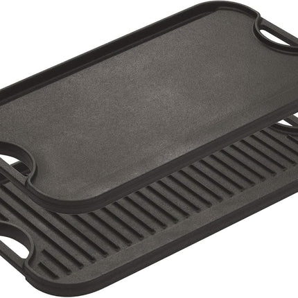 Lodge 50.8 x 26.51 cm / 20 x 10.44 inch Pre-Seasoned Cast Iron Reversible Grill/Griddle