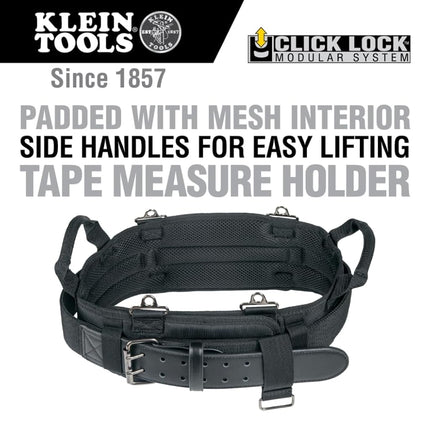 Klein Tools 55919 Tool Belt, Electrician Tool Belt for use with Modular Pouches from Klein Tools Click Lock Modular System, Size L
