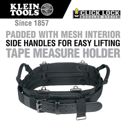 Klein Tools 55919 Cinturón de herramientas, cinturón de herramientas de electricista para usar con bolsas modulares del sistema modular Click Lock de Klein Tools, talla L