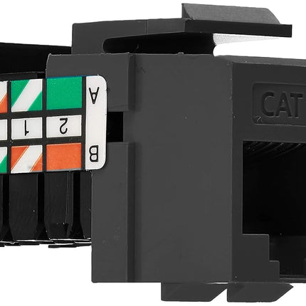 Leviton QuickPort Cat 5e 8-Wire T568A/B Wiring Connector, 5G108-AE5, Black