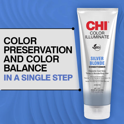 CHI Ionic Colour Illuminate Conditioner, Silver Blonde, 251ml