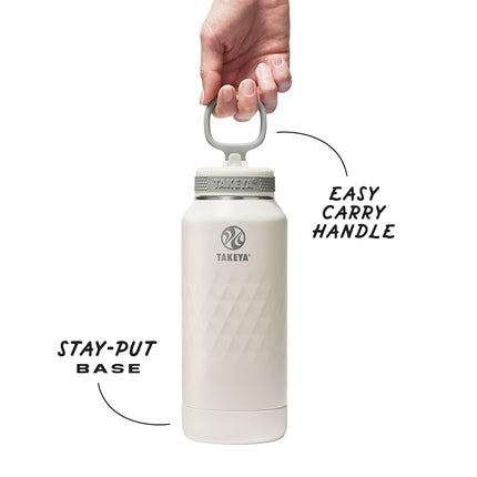 Bouteille d'eau Takeya Sport de 94 cl en acier inoxydable triple isolation – Antifuite, anti-transpiration, sans BPA, garde les boissons froides 36 h, chaudes 14 h – Alpine