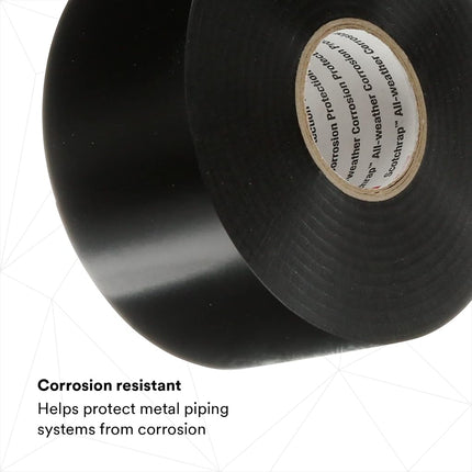 3M Scotchrap All-Weather Corrosion Protection Tape, 50, unprinted, black, 10 mil (0.25 mm), 2 in x 100 ft (50 mm x 30.5 m)