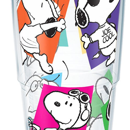 Tervis Peanuts Multi-Snoopy Fabriqué aux États-Unis Tasse isotherme à double paroi Maintient les boissons froides et chaudes, 709 ml, transparent