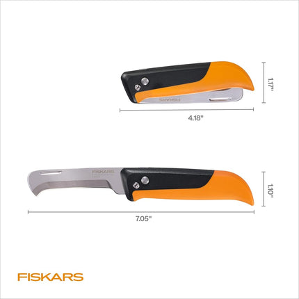 Fiskars Folding Knife for Produce Harvesting, Foldable Gardening Hand Tool with Ergonomic Design